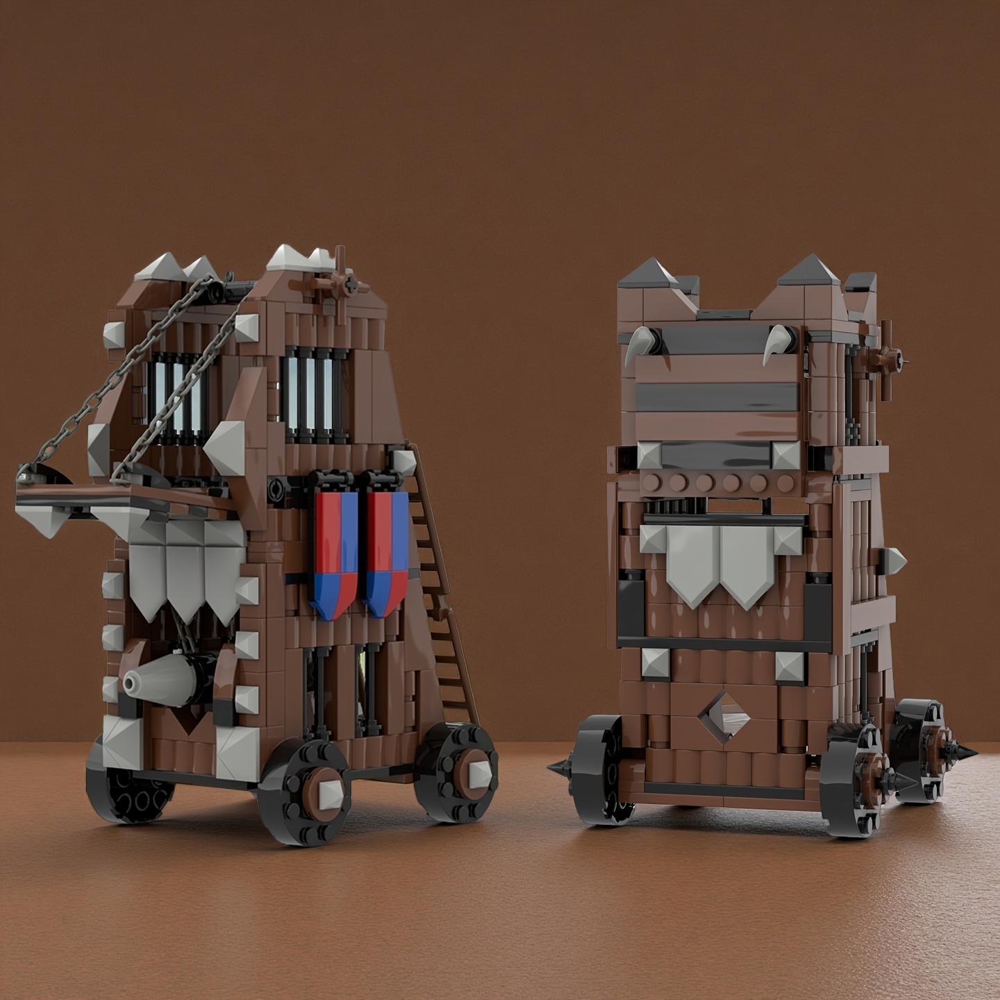 Siege Tower Building Blocks Model with Cannon